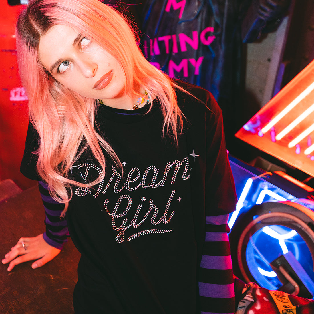 baby queen - Diamonte Stud Dream Girl T-Shirt