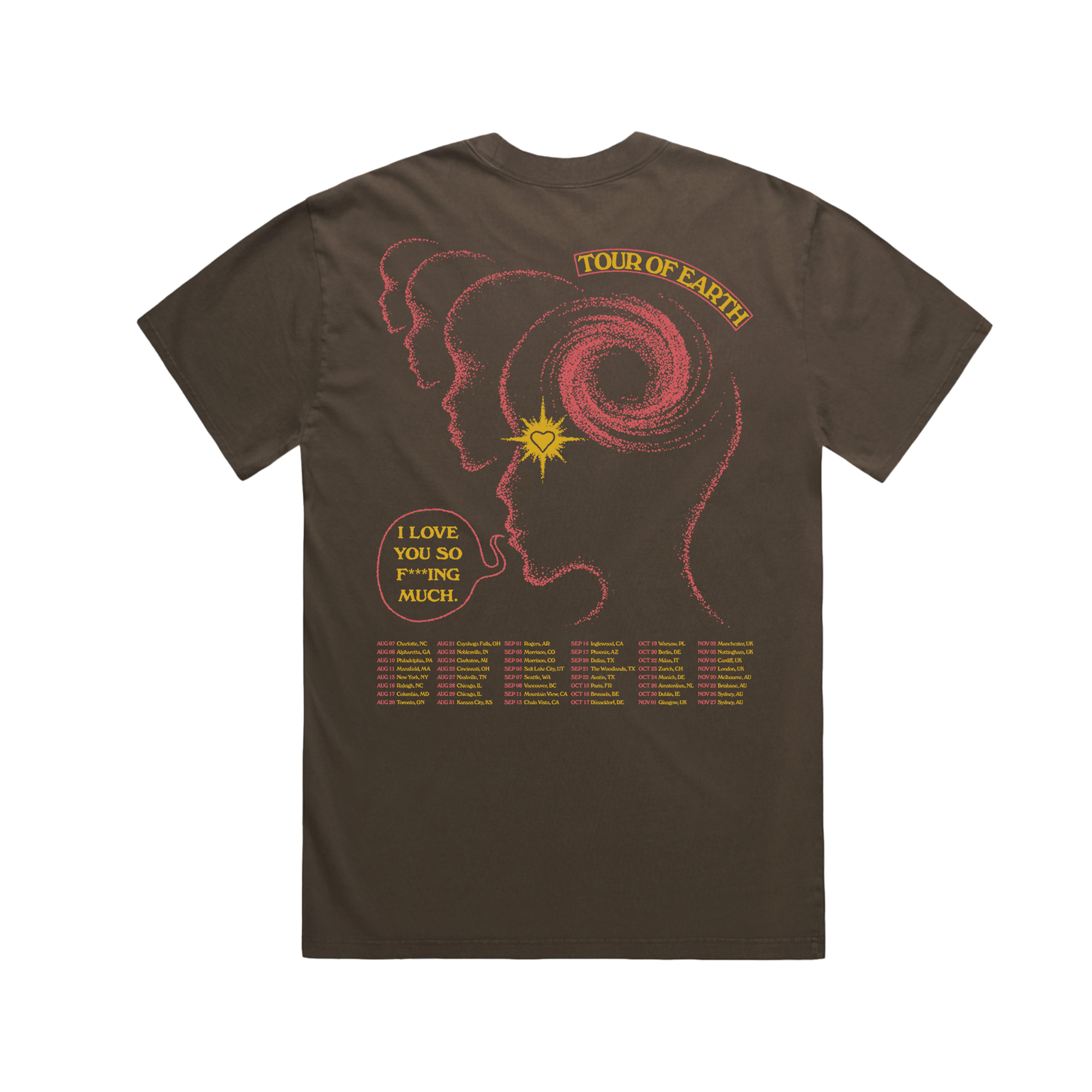 Glass Animals - I Love You So F***ing Much Tour T-Shirt in Brown