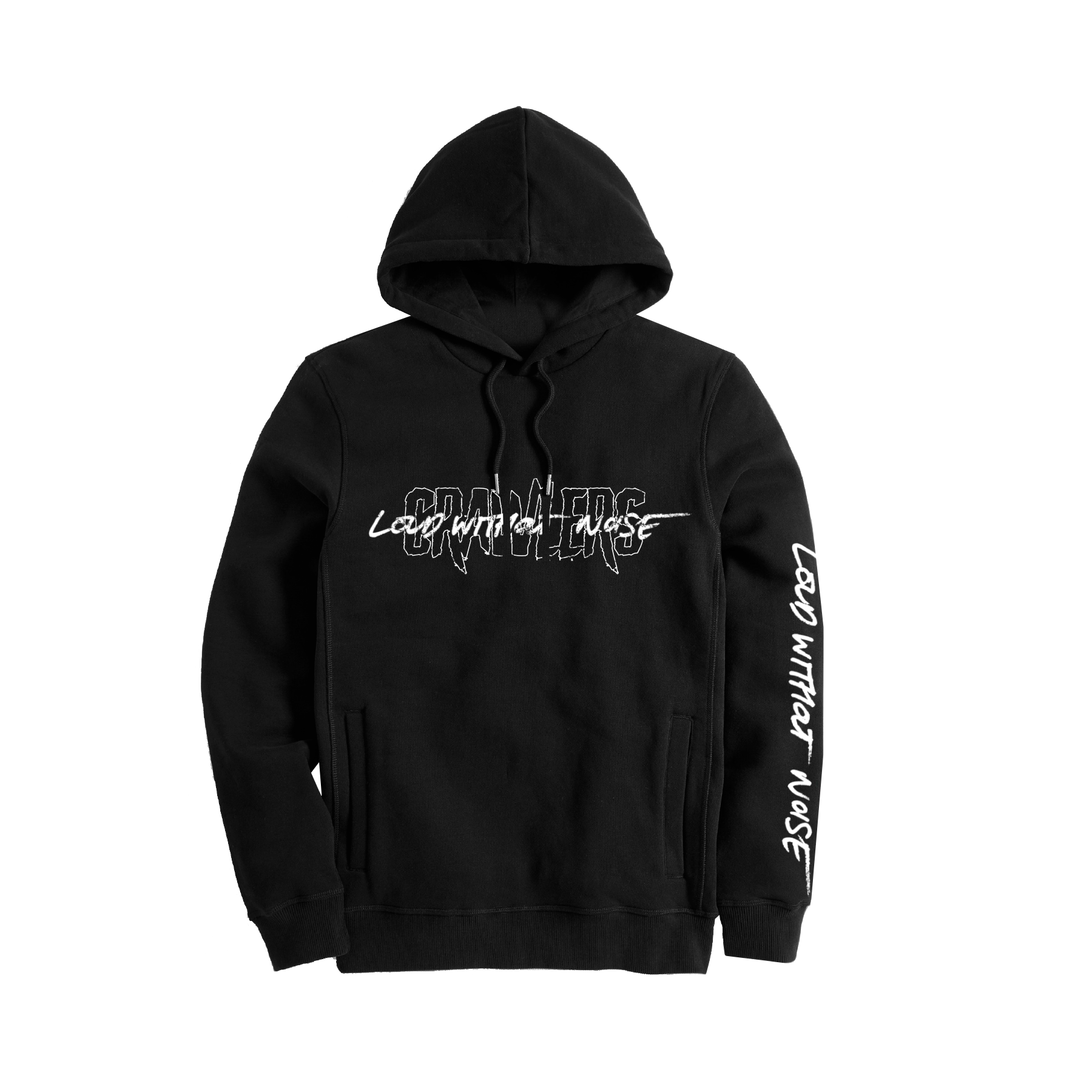 Crawlers - Black ‘loud without noise’ graphic print hoodie